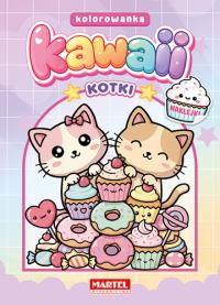 Okładka książki Kotki Kawaii. Kolorowanka z naklejkami