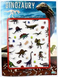 Okładka książki Książeczka z wypukłymi naklejkami. Dinozaury