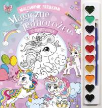 Magiczne jednorożce. Malowanie farbkami. Autor: Izabella Sieńko-Holewa. Dobreksiazki.pl Okładka książki Magiczne jednorożce. Malowanie farbkami