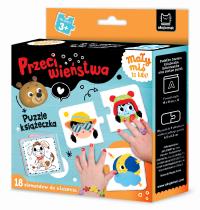Mały miś to lubi! Przeciwieństwa. Puzzle + książeczka 3+. Autor: Podgórska Anna. Dobreksiazki.pl Okładka książki Mały miś to lubi! Przeciwieństwa. Puzzle + książeczka 3+