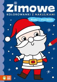 Mikołaj i przyjaciele. Zimowe kolorowanki z naklejkami. Autor: Opracowanie zbiorowe. Dobreksiazki.pl Okładka książki Mikołaj i przyjaciele. Zimowe kolorowanki z naklejkami