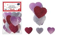 Naklejki brokat piankowe samoprzylep. Hearts 16szt. Wydawca: INTERDRUK. Dobreksiazki.pl Opakowanie Naklejki brokat piankowe samoprzylep. Hearts 16szt