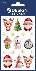 Opakowanie Naklejki brokatowe - świąteczne postacie