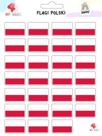 Naklejki dla dzieci Flagi Polski. Wydawca: All4Kids. Dobreksiazki.pl Opakowanie Naklejki dla dzieci Flagi Polski