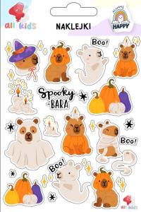 Naklejki dla dzieci Kapibara Halloween. Wydawca: All4Kids. Dobreksiazki.pl Opakowanie Naklejki dla dzieci Kapibara Halloween