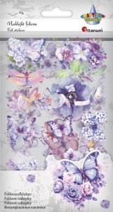 Naklejki foliowe 4 plansze motyle, kwiaty. Wydawca: Titanum. Dobreksiazki.pl Opakowanie Naklejki foliowe 4 plansze motyle, kwiaty