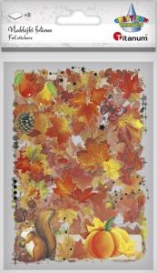 Naklejki foliowe 8 plansz dynie, liście, grzyby. Wydawca: Titanum. Dobreksiazki.pl Opakowanie Naklejki foliowe 8 plansz dynie, liście, grzyby