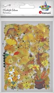 Naklejki foliowe 8 plansz liście, kwiaty, kosze. Wydawca: Titanum. Dobreksiazki.pl Opakowanie Naklejki foliowe 8 plansz liście, kwiaty, kosze