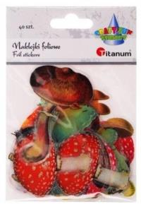 Naklejki foliowe grzyby 40szt. Wydawca: Titanum. Dobreksiazki.pl Opakowanie Naklejki foliowe grzyby 40szt