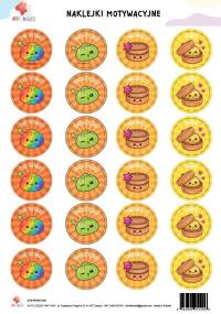 Opakowanie Naklejki motywancyjne squishy, dumpling, pieróg A4