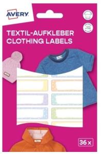 Opakowanie Naklejki na ubrania - 46x13 mm 2 ark/36 naklejek