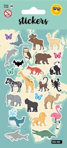 Opakowanie Naklejki - Worldmap Animals