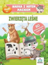 Nauka z kotem Maćkiem. Zwierzęta leśne. Autor: Hristo Dimitrov. Dobreksiazki.pl Okładka książki Nauka z kotem Maćkiem. Zwierzęta leśne