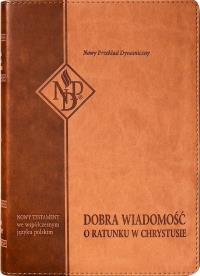 Okładka książki Nowy Testament NPD, karmelowa z paginatorami
