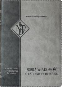 Okładka książki Nowy Testament NPD, szara z paginatorami