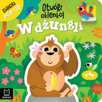 Otwórz okienko! W dżungli. Książeczka pop-up. Autor: Podgórska Anna. Dobreksiazki.pl Okładka książki Otwórz okienko! W dżungli. Książeczka pop-up