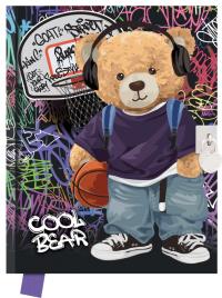 Pamiętnik z kłódką 80 kartek Cool Bear. Wydawca: GDD. Dobreksiazki.pl Opakowanie Pamiętnik z kłódką 80 kartek Cool Bear