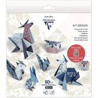 Papier origami KIT Animals 3 formaty 60 arkuszy. Wydawca: Clairefontaine. Dobreksiazki.pl Opakowanie Papier origami KIT Animals 3 formaty 60 arkuszy