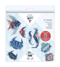 Papier origami KIT Zwierzęta morskie 3 formaty 60 arkuszy. Wydawca: Clairefontaine. Dobreksiazki.pl Opakowanie Papier origami KIT Zwierzęta morskie 3 formaty 60 arkuszy