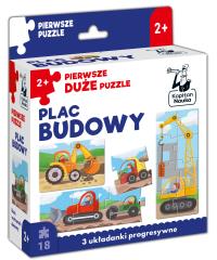 Okładka książki Pierwsze duże Puzzle Plac budowy Kapitan Nauka