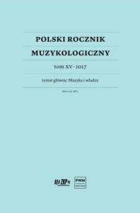 Okładka książki Polski Rocznik Muzykologiczny T.15 2017