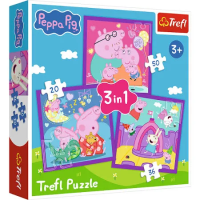Puzzle 3w1 Zwyczaje świnki Peppy TREFL. Wydawca: Trefl. Dobreksiazki.pl Opakowanie Puzzle 3w1 Zwyczaje świnki Peppy TREFL
