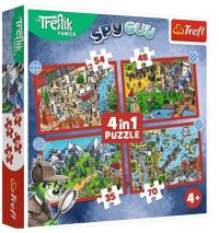 Opakowanie Puzzle 4w1 Podróże Treflików TREFL