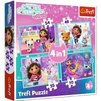 Puzzle 4w1 Wielka przygoda Gabby TREFL. Wydawca: Trefl. Dobreksiazki.pl Opakowanie Puzzle 4w1 Wielka przygoda Gabby TREFL