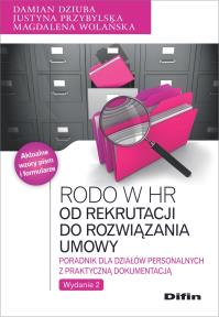 RODO w HR. Autor: Dziuba Damian, Przybylska Justyna, Wolańska Magdalena. Dobreksiazki.pl Okładka książki RODO w HR