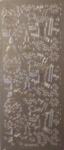 Opakowanie Stiker ażurowy 10x23cm srebrny