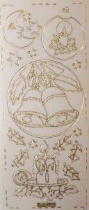 Opakowanie Stiker ażurowy 10x23cm transparentny złoty