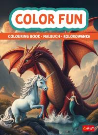 Świat fantasy. Kolorowanka. Malbuch. Colouring book. Autor: Opracowanie zbiorowe. Dobreksiazki.pl Okładka książki Świat fantasy. Kolorowanka. Malbuch. Colouring book