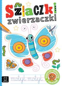 Szlaczki zwierzaczki. Edukacyjna książeczka z naklejkami. Autor: Podgórska Anna. Dobreksiazki.pl Okładka książki Szlaczki zwierzaczki. Edukacyjna książeczka z naklejkami
