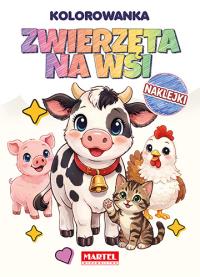 Okładka książki Tęczowa kolorowanka Zwierzęta na wsi z naklejkami