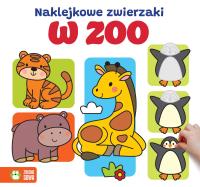 W zoo. Naklejkowe zwierzaki. Autor: Opracowanie zbiorowe. Dobreksiazki.pl Okładka książki W zoo. Naklejkowe zwierzaki