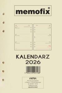 Wkład kalendarzowy 2026 Memofix A5 TDW. Wydawca: Antra. Dobreksiazki.pl Opakowanie Wkład kalendarzowy 2026 Memofix A5 TDW