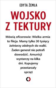 Wojsko z tektury. Autor: Edyta Żemła. Dobreksiazki.pl Okładka książki Wojsko z tektury