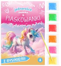 Zadanka & piaskowanki. Jednorożce. Autor: Wioleta Żyłowska. Dobreksiazki.pl Okładka książki Zadanka & piaskowanki. Jednorożce
