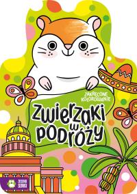 Zakręcone kolorowanie. Zwierzaki w podróży. Autor: Justyna Tkocz. Dobreksiazki.pl Okładka książki Zakręcone kolorowanie. Zwierzaki w podróży