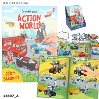 Zestaw kreatywny z naklejkami Action World 13807A. Wydawca: DEPESCHE (5). Dobreksiazki.pl Opakowanie Zestaw kreatywny z naklejkami Action World 13807A