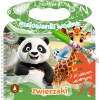 Zwierzaki. Zadanka & malowanki wodne. Autor: Wioleta Żyłowska. Dobreksiazki.pl Okładka książki Zwierzaki. Zadanka & malowanki wodne