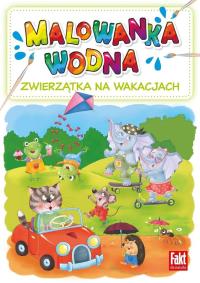 Zwierzątka na wakacjach. Malowanka wodna. Autor: Praca zbiorowa. Dobreksiazki.pl Okładka książki Zwierzątka na wakacjach. Malowanka wodna