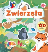 Zwierzęta. Naklej odklej. Autor: Opracowanie zbiorowe. Dobreksiazki.pl Okładka książki Zwierzęta. Naklej odklej