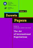 Okładka książki Żurawia Papers 14 The Art of International Negotiations