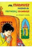 Jak Mateusz poszedł do pierwszej spowiedzi. Autor: Łomzik Grzegorz. Dobreksiazki.pl Okładka książki Jak Mateusz poszedł do pierwszej spowiedzi