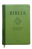 Okładka książki Biblia pierwszego Kościoła z paginat. jasnozielona
