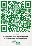 Okładka książki Krytykowanie i jego operacjonalizacja w kontrastywnej analizie dyskursu