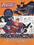 Justice League. Panoramiczna kolorowanka. Autor: Pola Kamińska. Dobreksiazki.pl Okładka książki Justice League. Panoramiczna kolorowanka