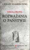 Okładka książki Szkoła Prawa Rozważania o państwie