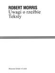 Okładka książki Uwagi o rzeźbie. Teksty